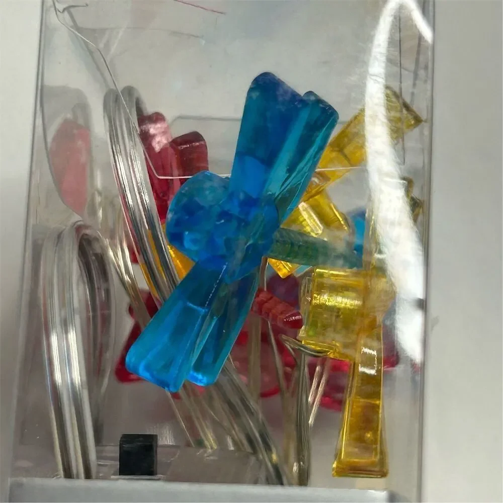 20 LED Dragonfly String Lights Multicolor Battery Operated 7ft‎